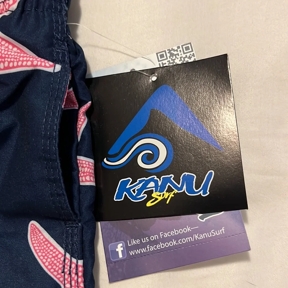 Kanu Surf navy/pink starfish swim trunks